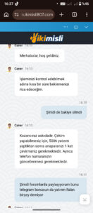 İKİMİSLİ Kazancı Sildi Ödeme Yapmadi Kanıt Görseli