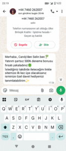 Candy casino adlı site dolandırıcıdır Kanıt Görseli