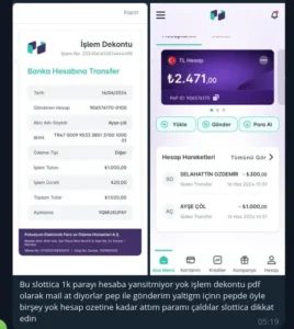 Slottica Yatırımı Hesaba Geçmedi Kanıt Görseli