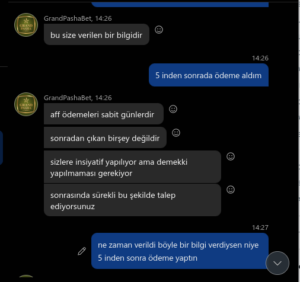 Grandpashabet AFF yapmayın! Kanıt Görseli