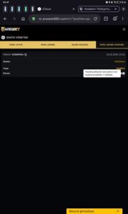 Aresbet 10000 TL kış çekiliş kazancimi sildi Kanıt Görseli