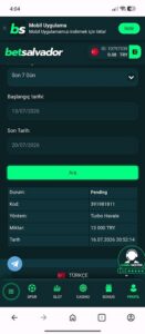 Betsalvador Dolandırıcı Site Kanıt Görseli