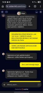 ODDEN dolandirici kimse üye olmasin Kanıt Görseli