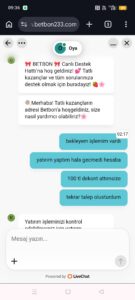 BETBON Yatırdığım 100 TL Hesaba Geçmedi Dolandırıcı Firma! Kanıt Görseli