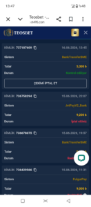 Teosbet ödeme yapmıyor Kanıt Görseli