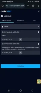 Casinoport bakiyemi silip beni banladı Kanıt Görseli