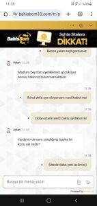 Bahisbom deneme bonusunu vermez Kanıt Görseli