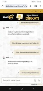 Bahisbom deneme bonusunu vermez Kanıt Görseli