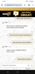 Bahisbom deneme bonusunu vermez Kanıt Görseli