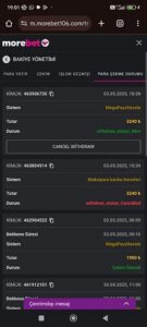 Morebet Sitesi 4 gündür ödememi göndermiyor Kanıt Görseli
