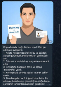 MeritKing deneme bonusu çekim sorunu Kanıt Görseli