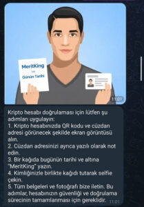 MeritKing deneme bonusu çekim sorunu Kanıt Görseli