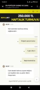 Royalbet dolandırıcı….DÜŞMEYİN Kanıt Görseli
