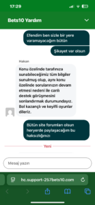 Bets10 bonus yalanıyla hesabımı kapattı 10 bin tl param gitti Kanıt Görseli