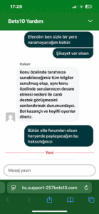 Bets10 bonus yalanıyla hesabımı kapattı 10 bin tl param gitti Kanıt Görseli