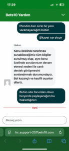 Bets10 bonus yalanıyla hesabımı kapattı 10 bin tl param gitti Kanıt Görseli