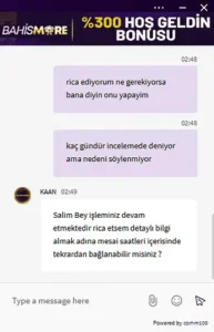 Bahismore ve bitmeyen inceleme Kanıt Görseli