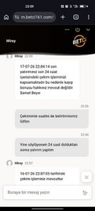 Betci sitesine kesinlikle yatırım yapmayın Kanıt Görseli