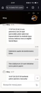 Betci sitesine kesinlikle yatırım yapmayın Kanıt Görseli