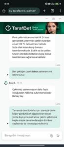 Tarafbetten cekim yaptım şimdi yatırım yapıp kaybettim çekim yaptığım tutardan fazla yatırım yapmamı istiyor Kanıt Görseli