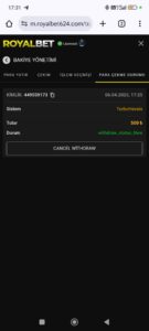 Royalbet dolandırıcı Kanıt Görseli