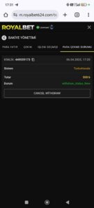 Royalbet dolandırıcı Kanıt Görseli