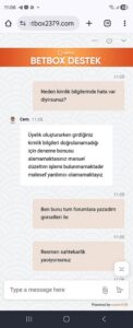 BETBOX Yeni Taktik: Sahte ‘Kimlik Bilgisi Hatası’ Uyarısıyla Mağduriyet! Kanıt Görseli