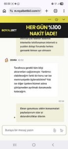 ROYALBET DENEME BONUSU KAZANCINI ÖDEMIYOR Kanıt Görseli