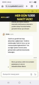 ROYALBET DENEME BONUSU KAZANCINI ÖDEMIYOR Kanıt Görseli