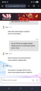 Pumabet deneme bonusu oyalama ve sahtekarlığı Kanıt Görseli