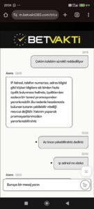 Betvakti deneme bonusu çevrimi yapmama rağmen parayi göndermedi Kanıt Görseli