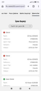 Slotio dolandırıcı 2000 TL Çekim Talebimi İptal Edip Bakiyemi Sıfırladılar Kanıt Görseli