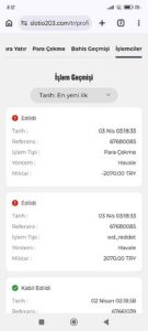 Slotio dolandırıcı 2000 TL Çekim Talebimi İptal Edip Bakiyemi Sıfırladılar Kanıt Görseli