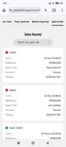 Slotio dolandırıcı 2000 TL Çekim Talebimi İptal Edip Bakiyemi Sıfırladılar Kanıt Görseli