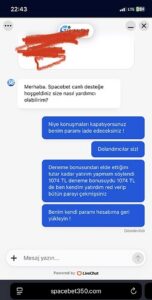 SPACEBET DOLANDIRICIDIR Kanıt Görseli