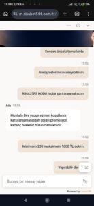 Rinabet Hiçbir Şartı Olmayan Kod’da Kazanınca Bakiyemi Sildiler Kanıt Görseli