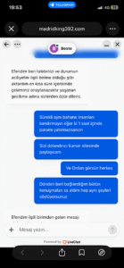 Madridking sitesi dolandırıcı Kanıt Görseli