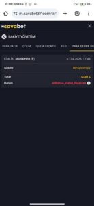 Savabet Bakiye silme Kanıt Görseli