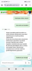 Spinco paramı 5 aydir ödemiyor Kanıt Görseli