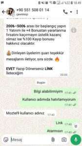 RinaBet Mağduriyetim Dolandırıcı Site Kanıt Görseli