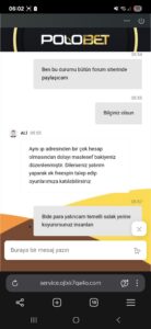 Polobet IP diyerek kazancımı sildi Kanıt Görseli