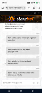 Starzbet dolandırıcı uzak durun Kanıt Görseli