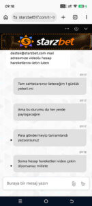 Starzbet dolandırıcı uzak durun Kanıt Görseli