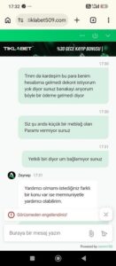 Tiklabet dolandirici Kanıt Görseli